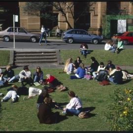 Students in the Isabel Fidler Memorial Garden