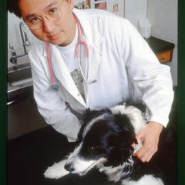 Veterinary Science Student with Dog