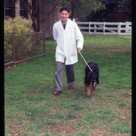 Veterinary Clinic Student with Dog