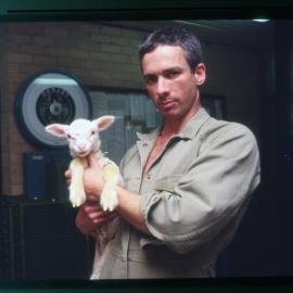 Veterinary Clinic Student with Lamb
