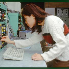 Student in the Power Engineering Lab