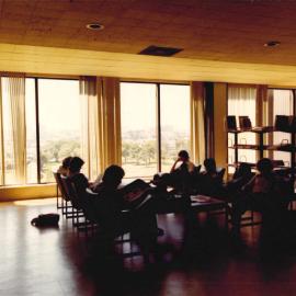 Students in the Fisher Library