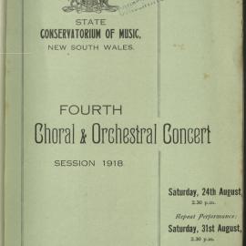 Fourth Choral and Orchestral Concert Session 1918