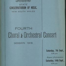 Fourth Choral and Orchestral Concert Session 1918