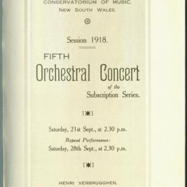 Session 1918 Fifth Orchestral Concert of the Subscription Series