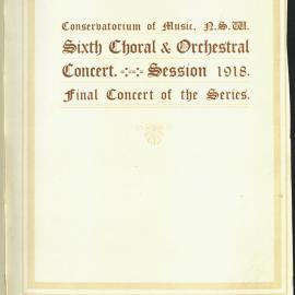 Sixth Choral and Orchestral Concert Session 1918 - Final Concert of the Series
