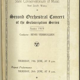 Second Orchestral Concert of the Subscription Series Session 1919