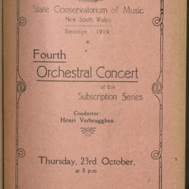 Session 1919 Fourth Orchestral Concert of the Subscription Series