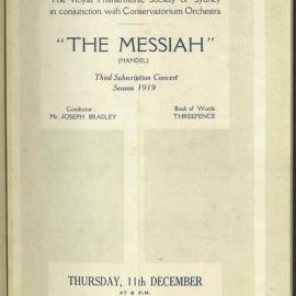 'The Messiah' - Third Subscription Concert - Season 1919