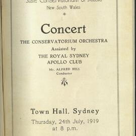 Concert Assisted by the Royal Sydney Apollo Club