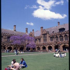 Students Relaxing in Quadrangle