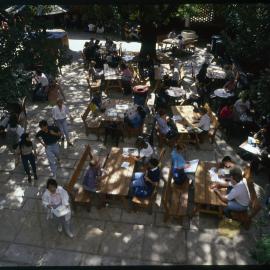 Students Relaxing in Holme Courtyard