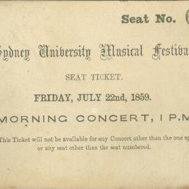 Ticket to the Morning Concert of the Sydney University Musical Festival