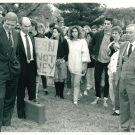 Students Demonstrating at The Inauguration of University of Western Sydney