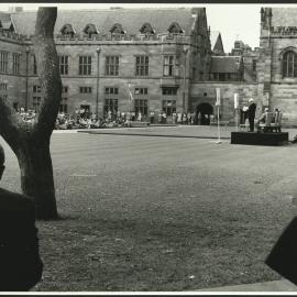 Sir Hermann Black Addressing the Audience at the Inauguration of the Rebuilt Carillon in the Quad