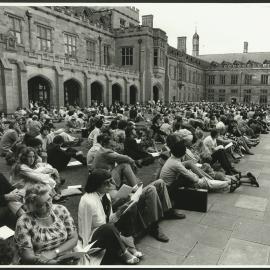 Audience in the Quad at the Inauguration of the Rebuilt Carillon