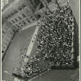 Aerial View of Audience in the Quad at the Inauguration of the Rebuilt Carillon