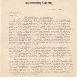 Letter Regarding the Completion of the Book of Remembrance