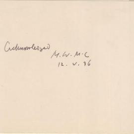 Note of Acknowledgement signed MWMC