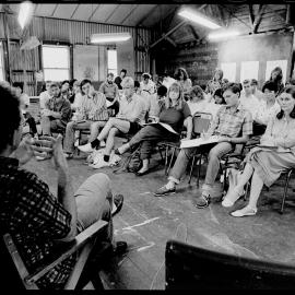 Martin Muntz Explaining Competition for Design of New Art Workshop to Students