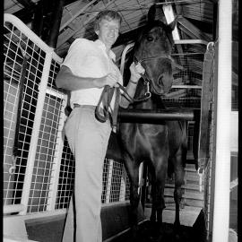David Evans with Horse on Treadmill for Measuring Oxygen Consumption