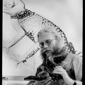 David Slip of the School of Biological Sciences with Diamond Python