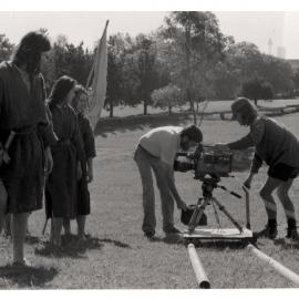 Television Service Making a Video of Celtic Play 'The Tain' in a Park at Botany