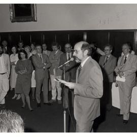 Mr McCarthy Making a Speech at a Television Service Function