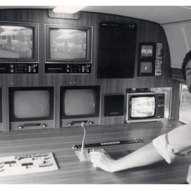 Cameraman Russell Workman Inside the Television Service Colour Van