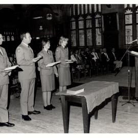 Chief Stipendiary Magistrate Clarrie Briese Swears In Four Special Constables of the Security Service