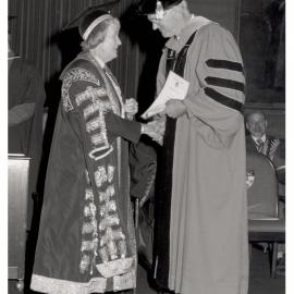 Professor Richard Collins Receiving an Excellence in Teaching Award from Chancellor Dame Leonie Kramer 