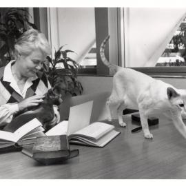 Professor Judith Kinnear with Cats