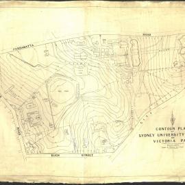 Contour Plan of University Grounds and Victoria Park