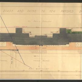 Plan Showing Roads and Paths to New Physics Building