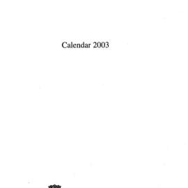 University of Sydney Calendar 2003