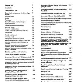 University of Sydney Calendar 2007