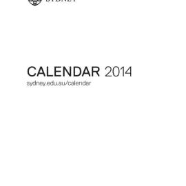 University of Sydney Calendar 2014