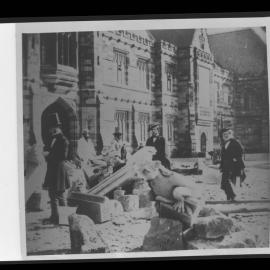 The University under Construction - Builders and Professors John Smith, Morris Pell and John Woolley in Front of Main Building
