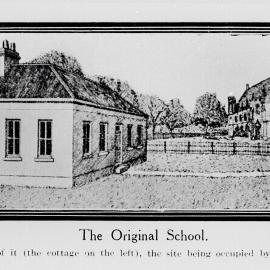 Copy of Drawing of Original Medical School with Captions