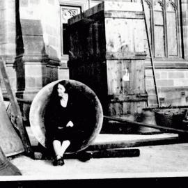 Mrs Cook Inside a War Memorial Carillon Bell Before Their Installation