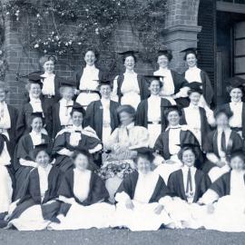 Group Of Women's College Students And Principal