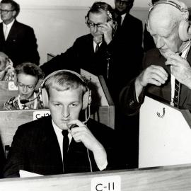 Opening of Language Laboratory by Hon E Wetherell, Dr H Wyndham, Director General Education